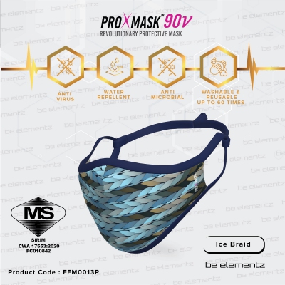 Headloop Muslimah Mask Festive PROXMASK90V Antiviral Protective Mask Microfiltration BFE Anti-Microbial and Water Repellent
