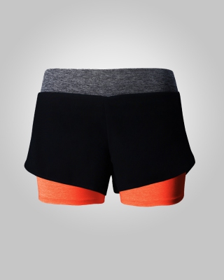 Two-in-One Sweat Free Training Shorts (Light Orange)