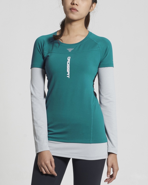 Crossfit Long Sleeve Tops (Turquoise)