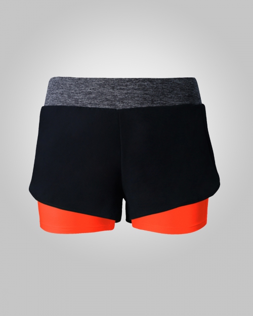Two-in-One Sweat Free Training Shorts (Orange)