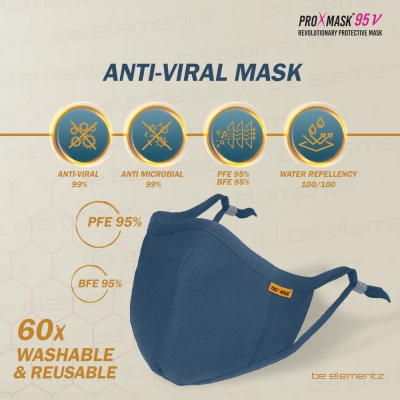 PROXMASK 95V 6 Layer Anti-Viral Protective Mask Microfiltration BFE PFE Anti-Microbial and Water Repellent (FFM0014)