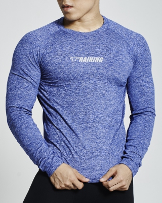 Ventilated Compression Long Sleeve Shirt (Blue)