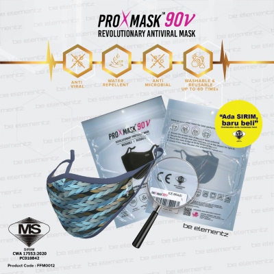 Festive PROXMASK90V Antiviral Protective Mask Microfiltration BFE Anti-Microbial and Water Repellent