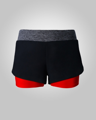 Two-in-One Sweat Free Training Shorts (Red)