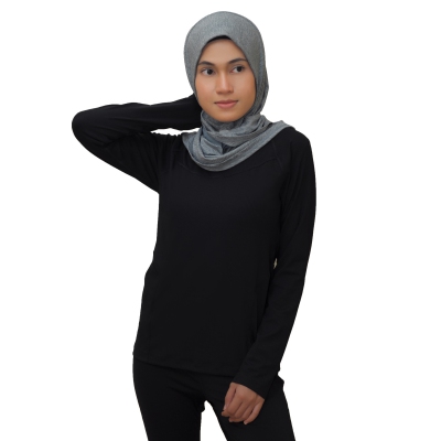 Women's Long Sleeve Training Shirt (Black)