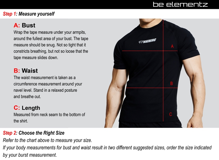 Mens Compression Shirt Size Chart